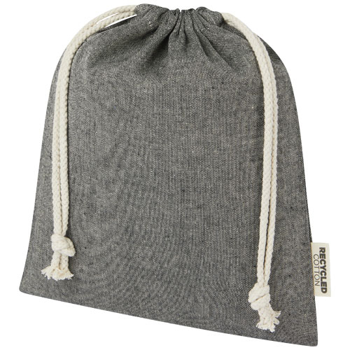 Pochon promotionnel 150g coton recyclé 25 x 30 cm Pheebs Noir chiné